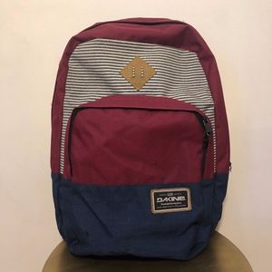 Dakine Backpack Burgundy, Blue and Stripes